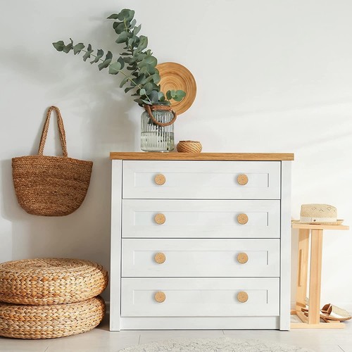16Er-Pack KommodenknöPfe Aus Boho-Rattan, Runde SchrankknöPfe, HolzmöBel- u7573 - Bild 2 von 8
