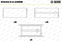 Glyco Kurbelwellenlager H1020/5 0.25Mm Passend FüR Fiat Passend FüR Iveco