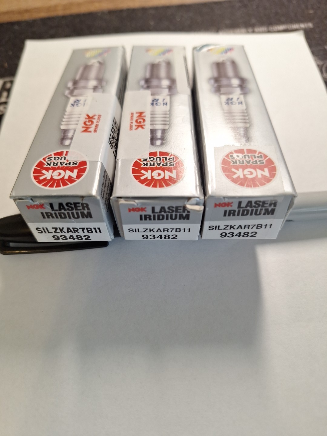 Pack Of 3 Genuine NGK Laser Iridium Spark Plugs. SILZKAR7B11 93482