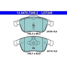 ATE 13.0470-7249.2 Bremsbelagsatz für RENAULT CLIO GRAND SCENIC LAGUNA LATITUDE