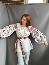 Ukrainian Collectible Embroidered Shirt / Short Vintage Blouse