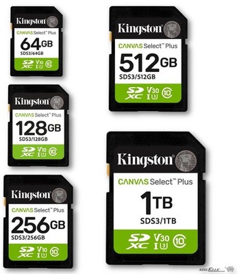 Kingston SD Speicherkarte 64GB, 128, 256, 512 GB -  1TB Canvas Select Plus SDXC