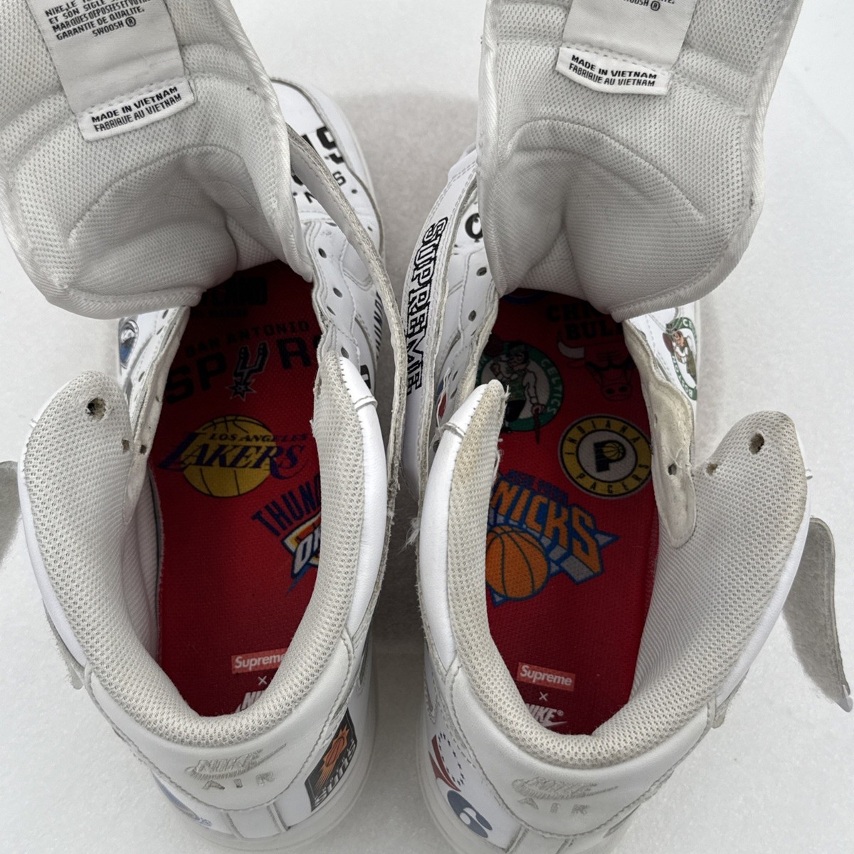 Nike Air Force 1 Mid Supreme NBA White Men's Size 13 AO0807-100 No