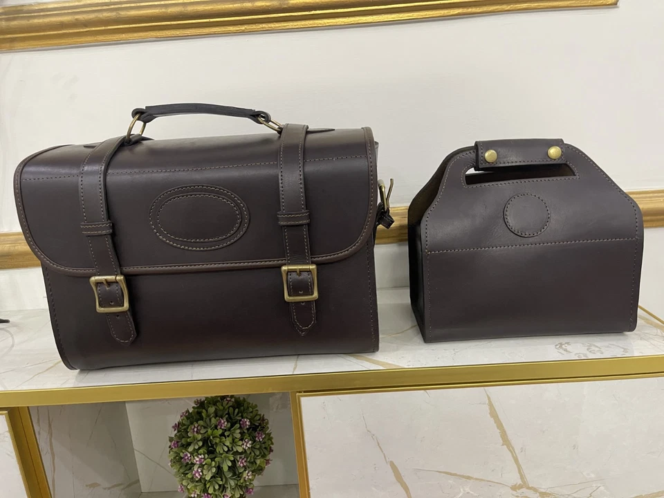 Bolsa de tiro de caza de cuero de vaca 250+ bolsa Magzine con caja Catridge a juego Foto 2 de 4