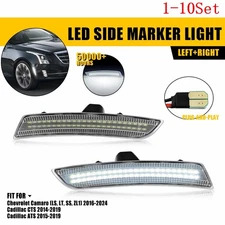 Clear Front Bumper LED Side Marker Light For Chevy Camaro Cadillac 14-24 1-10Set