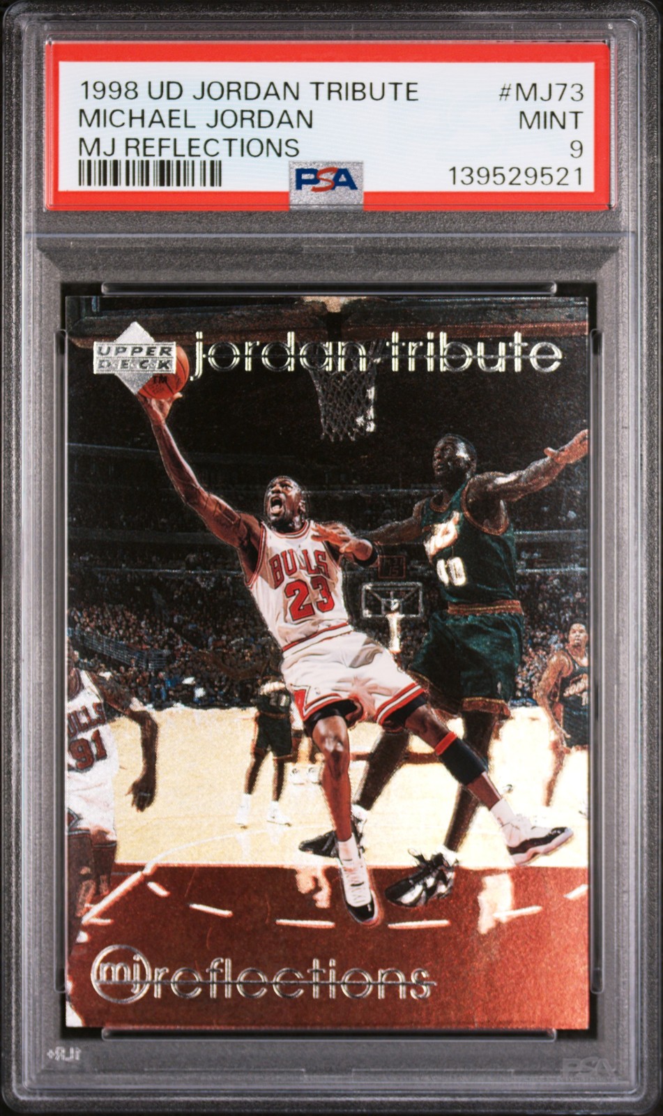 1998 UD JORDAN TRIBUTE MJ REFLECTIONS #MJ73 MICHAEL JORDAN PSA 9