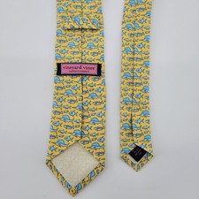 Vineyard Vines Yellow Fish Sailfish Marlin 100 Silk Neck Tie Kids Boy Youth