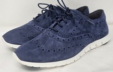 Cole Haan Zerogrand Wingtip Women's Blue Suede Leather Shoes Size 7B Excellent