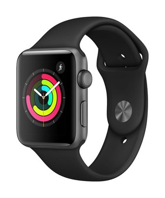 Apple Watch Gen 3 Series 3 42mm Space Gray Aluminum - Black Sport