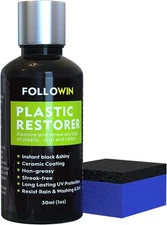 Plastic Restorer for Cars, Trim Restore, Resists Water, UV Rays, Dirt, 30ml 