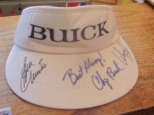 BEN CRENSHAW--WAYNE LEVI--CHIP BECK --AUTOGRAPHED GOLF VISOR