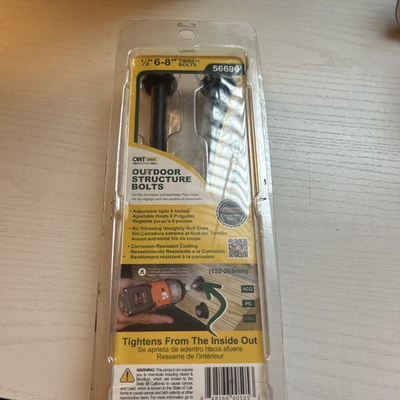 #ad OZCO 56696 1 2 inch by 6 inch to 8 inch OWT Timber Bolts 2 per Pack $12.38