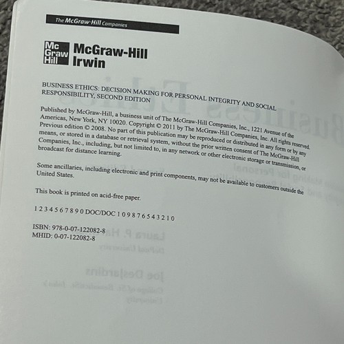 Business Ethics Decision Making Personal Integrity Social 2nd Edition Textbook - Picture 23 of 24