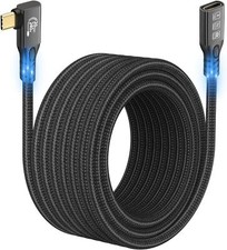 USB C 3.2 Gen-2 240W Charging Extension 5m 16.5ft 90' Elbow Cable Thunderbolt...