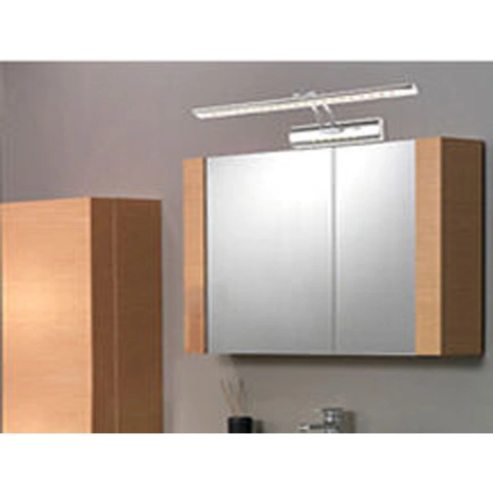 APPLIQUE LAMPADA DA PARETE MURO SPECCHIO BAGNO 27 LED 5050 LUCE CALDA CROMATO - Immagine 2 di 3