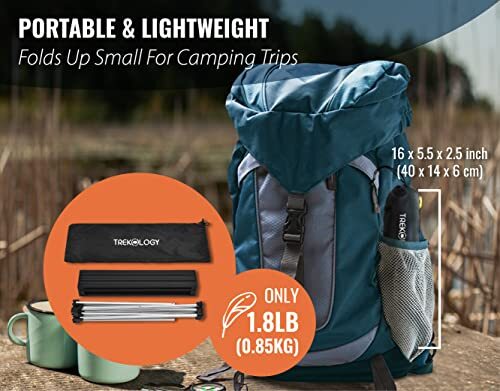 Kleiner Campingtisch Strandtisch Camping Beistelltisch zum Hochklappen Obsidianschwarz - Bild 6 von 7