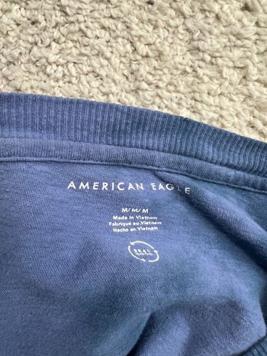 America Eagle Malibu Tee T Shirt Womens Medium Blue Tie Dye Distressed Oversized - Picture 8 of 11