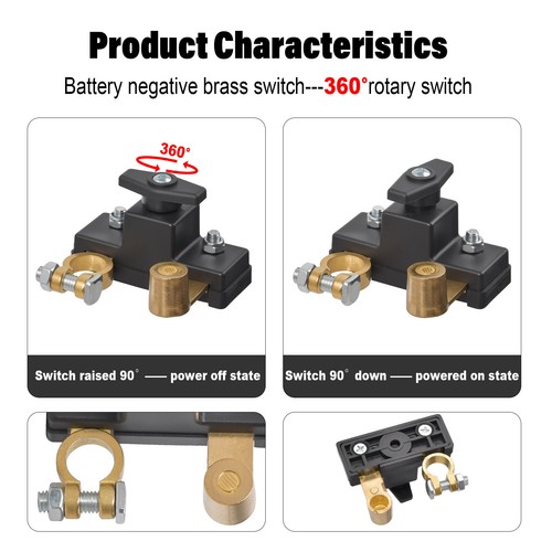 Car Battery Disconnect Isolator Cut Off Switch 12-24V Universal-Battery Terminal - Picture 9 of 17