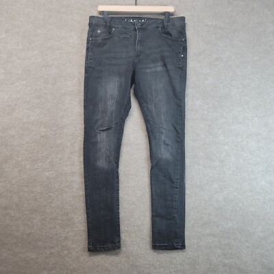 Liberation Premium Jean Mens Size 34 X 32 Slim Skinny Jeans Denim Black 