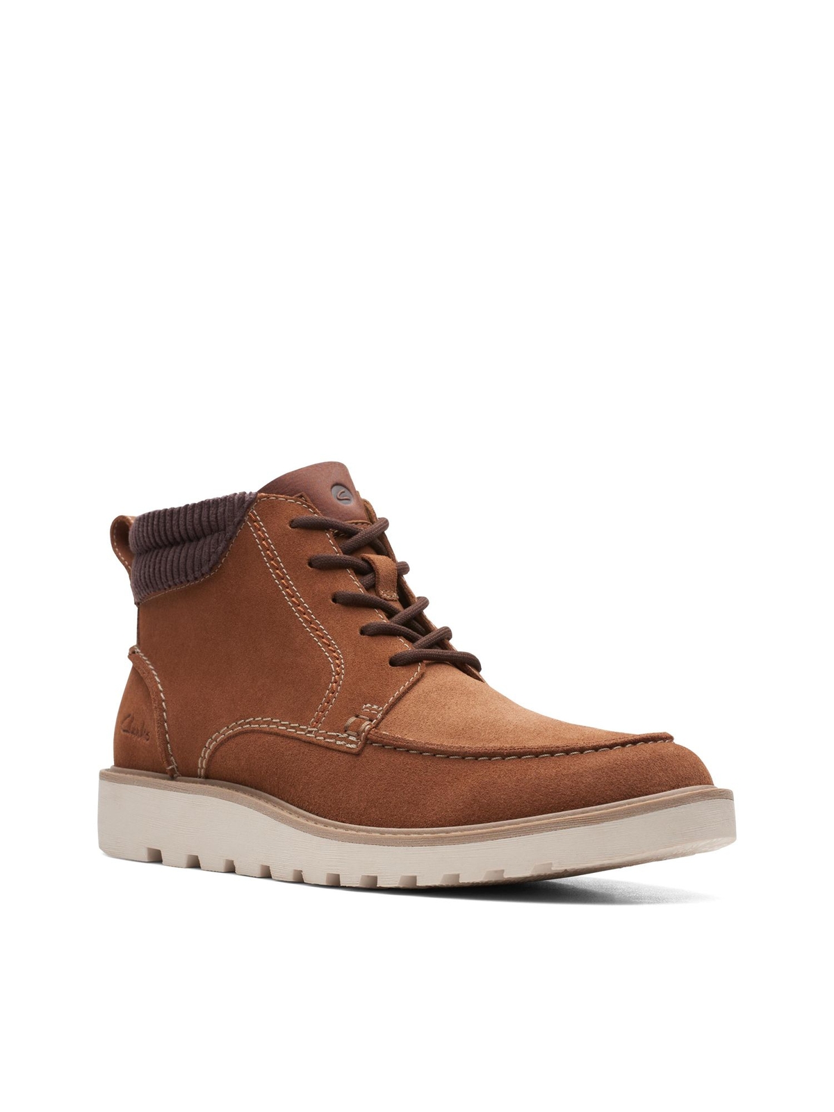 CLARKS COLLECTION Мужские коричневые кожаные ботинки Barnes на танкетке со средним и круглым носком, 11 м