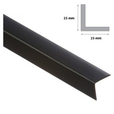 BLACK PLASTIC PVC CORNER 90 DEGREE ANGLE TRIM 2.5 METERS VARIOUS SIZES