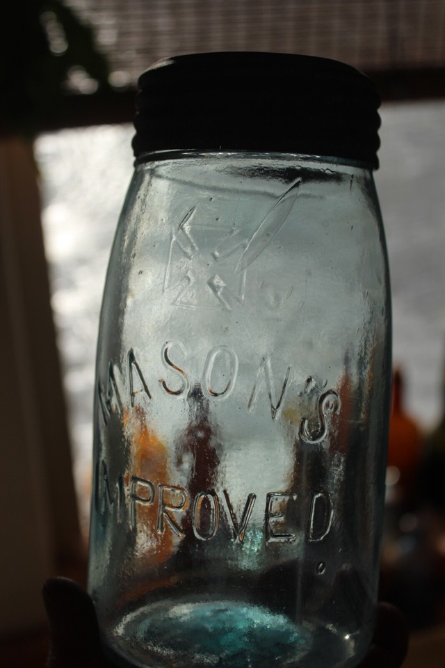 MEDICINE Canning Fruit Jar Quart Size MASON'S IMPROVED Near Mint eBay