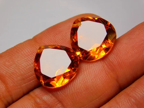 4 Pcs Of Hydro Citrine Qrtz Top Front To Back Drilled Heart Shape Cut Beads 16MM