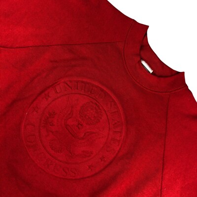 VTG NEW United States Congress Embossed Crewneck Sweatshirt Red   2XL