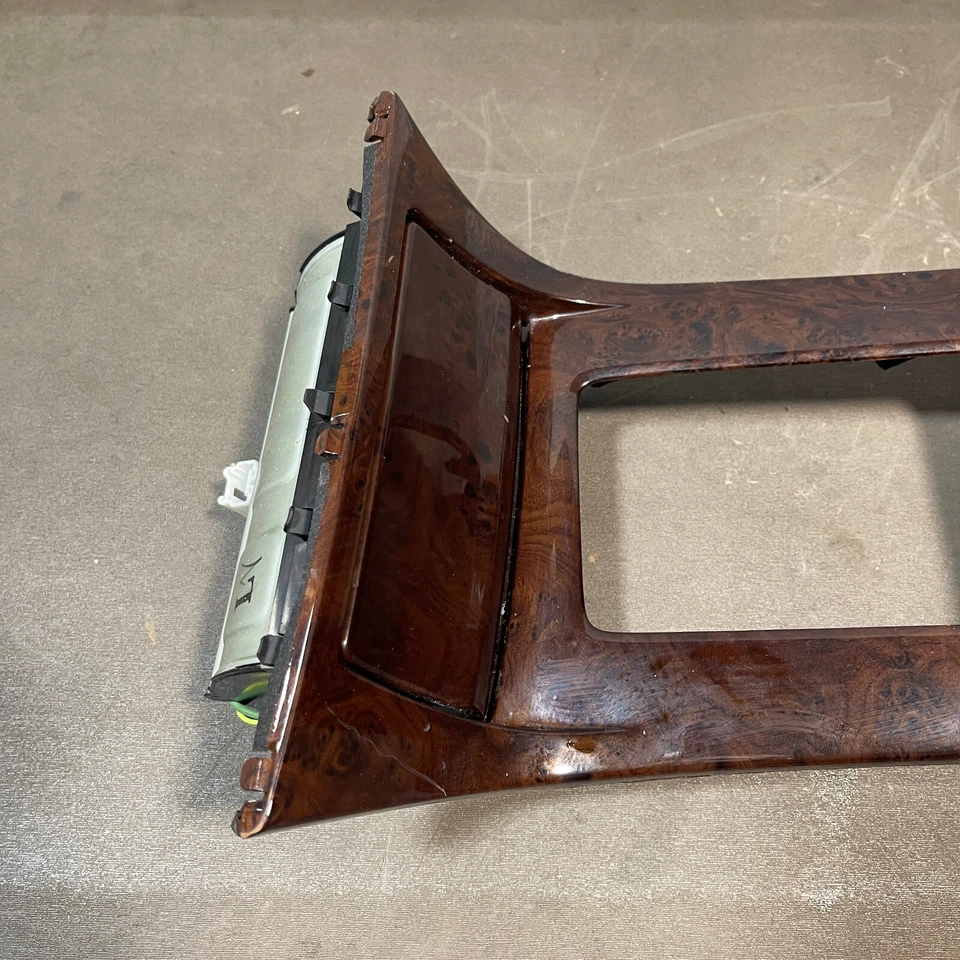 97-01 Infiniti Q45 moldura de câmbio cinzeiro console porta-copo acabamento em grão de madeira fabricante de equipamento original - Imagem 3 de 4