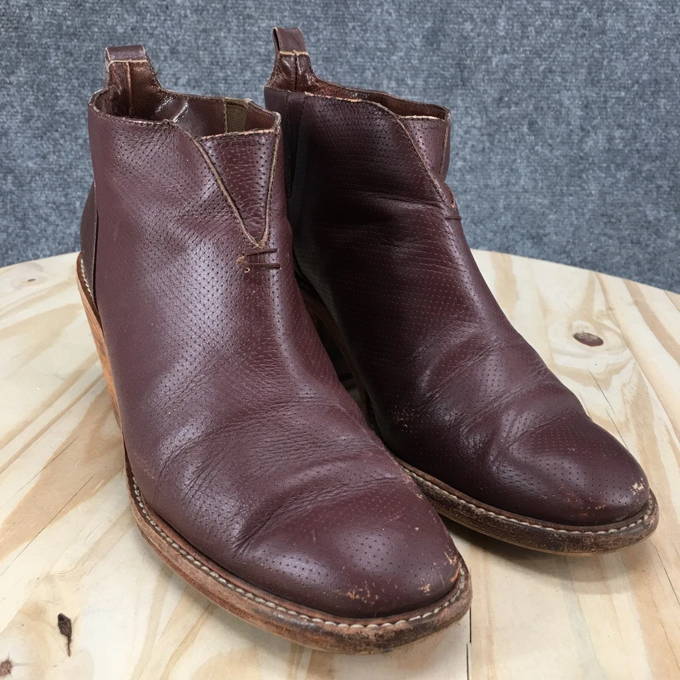 Rachel Comey Mars Botas Mujer 9 Marrón Cuero Tobillo Botín Cremallera Lateral Tacones Foto 3 de 4