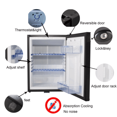 Refrigerador SMAD 40L 12V caravana cámper autocaravana RV enfriador DC AC 110V bloqueo silencioso - Imagen 2 de 10