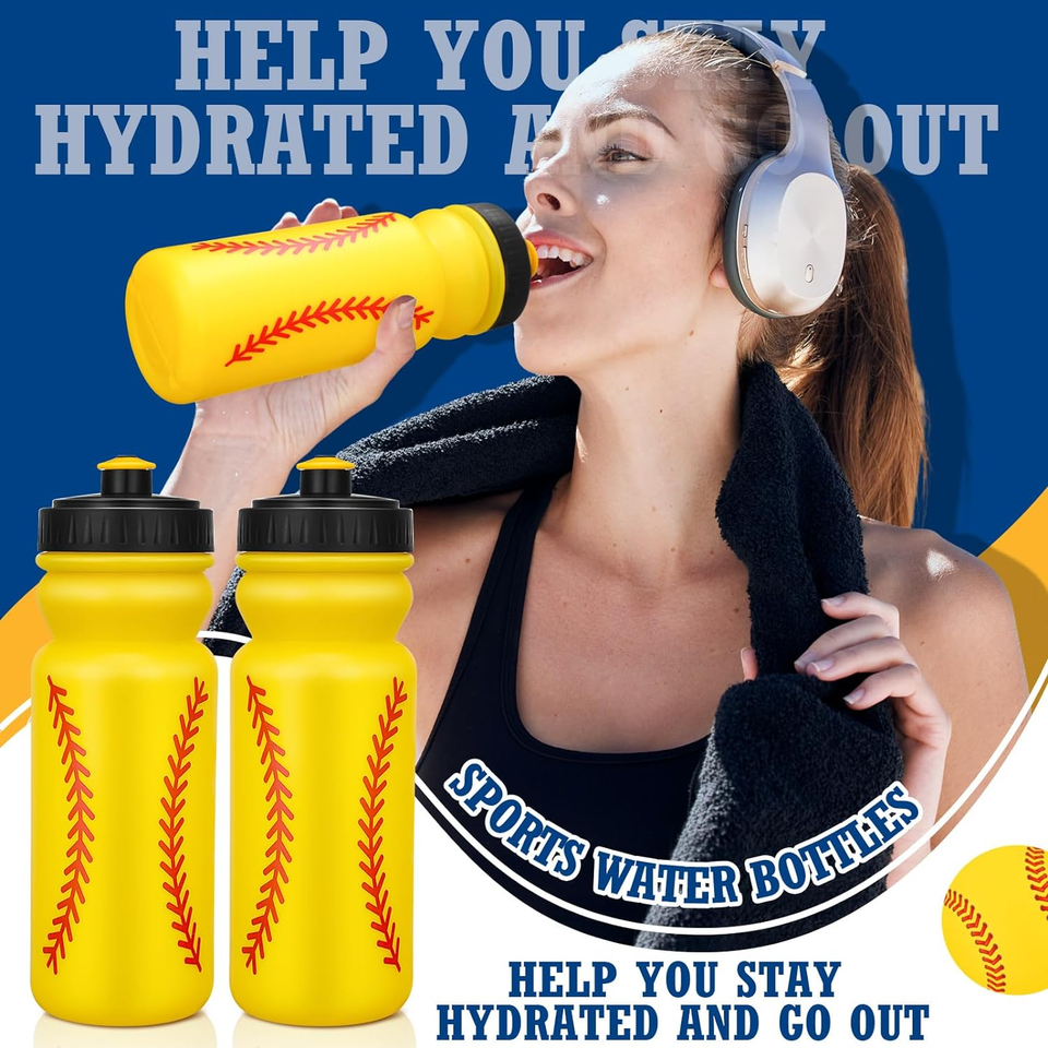 12 Pack Softball Water Bottles Bulk 20 oz Reusable Squeeze Water