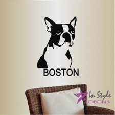 Wall Vinyl Decal Boston Terrier Breed Dog Pet Store Nursery Mural Sticker 2104