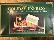 New Bright Holiday Express LOG MILL CAR Animated Christmas train wood 384-4