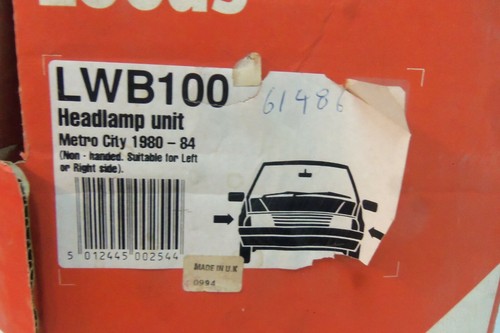 NOS GENUINE LUCAS HEADLAMP UNIT CLASSIC AUSTIN METRO CITY 1980-84 # LWB100 - Picture 6 of 6