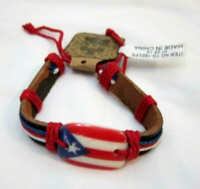  Unisex 8'' Puerto Rico Hanf Armband Tragen Sie in Stolz Ihres Landes - Brandneu!
