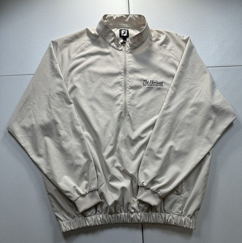 FootJoy Sport Windshirt Mens XL Beige Westmoor 1/2 Zip Pullover Jacket Golf - Picture 2 of 9