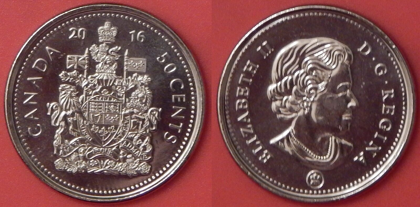 Brilliant Uncirculated 2016 Canada 50 Cents From Mint's Roll