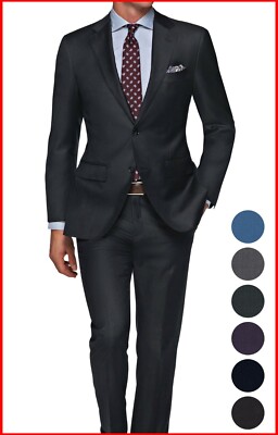 Men's Dark Gray Suit 44r Jacket 38 Pants Handmade custom suits with personalized