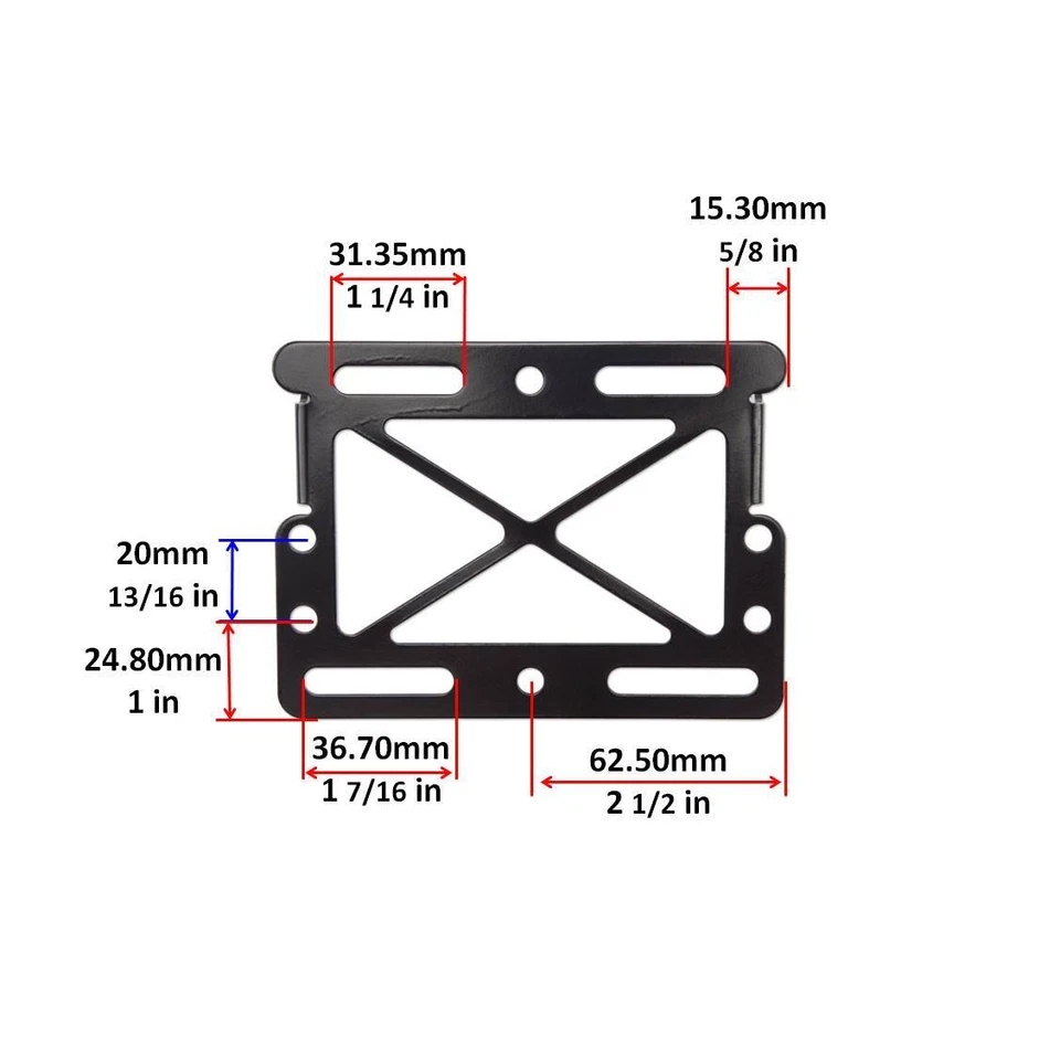 车牌支架黑色通用摩托车调节挡泥板消除器背面 — 第 4/4 张图片