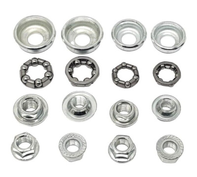 Radlagersatz vorne 3/16'' x 6 Kugel & 1/4'' x 6 Kugel hinten Fahrrad & Radmuttern