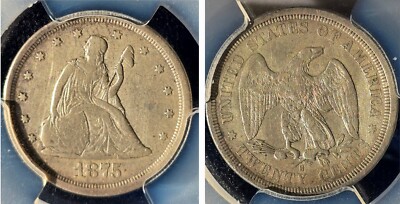 1875 S 20c Twenty Cent - PCGS VF - Strong Details!