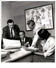 LG973 1955 Original Photo EVANGELICAL MEETING PLANNING LESTER COOK & ARMSTRONG