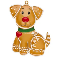 Gingerbread Dog Personalized Christmas Tree Ornament