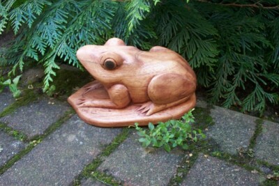 Frosch Holz -Handarbeit aus Bali- Holzfrosch Wood Frog 20 cm Holzfigur Figur