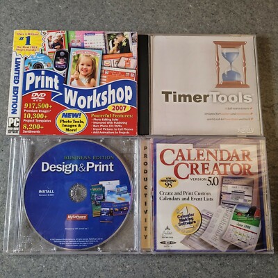 Lot of 4 Home & Office Small Buisness Productivity Calendar Timer PC Windows