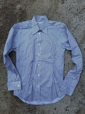 Womens Louise Kennedy Cotton  Blouse Shirt. Blue Checked.  Size 8
