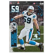 LUKE KUECHLY CAROLINA PANTHERS 4 PIECE MULTI-USE DECALS 11"X17" LIKE A FATHEAD