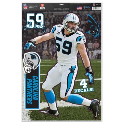 LUKE KUECHLY CAROLINA PANTHERS 4 PIECE MULTI-USE DECALS 11''X17'' LIKE A FATHEAD