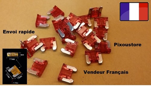 Set of 5 Micro Fuses 10 Amp 10a Auto Moto Automobile Car 10x11mm 1-23 - Picture 2 of 2